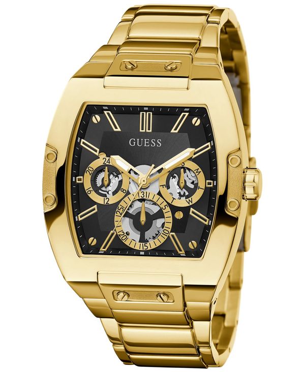 によって ゲス Men's Gold-Tone Stainless Steel Bracelet Watch 43mm Gold-tone：ReVida 店 メンズ ブレスレット・バングル・アンクレット アクセサリー ↇけまで