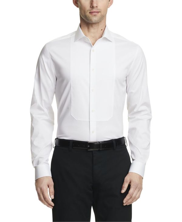 カルバンクライン メンズ シャツ トップス Men's Infinite Color Slim Fit Dress Shirt White