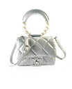 バッジェリーミシュカ レディース ハンドバッグ バッグ Women's Mini Flap Quilted Handbag Metallic Gray