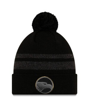 ニューエラ メンズ 帽子 アクセサリー Men's Black Heathered Gray Georgia Southern Eagles Static Cuffed Knit Hat With Pom Black Heathered Gray