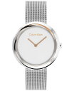 JoNC fB[X rv ANZT[ Women's Twisted Bezel Stainless Steel Mesh Bracelet Watch 34mm Silver