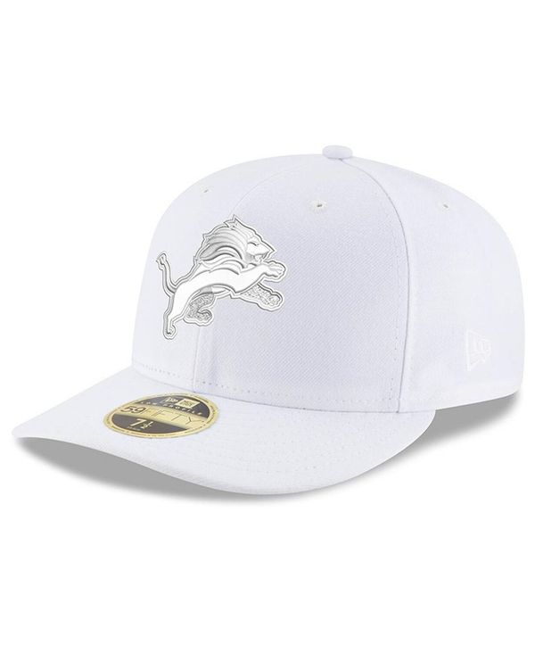 あくまで╩ ニューエラ Men's Detroit Lions White on White Low Profile 59FIFTY Fitted Hat White：ReVida 店 メンズ 帽子 アクセサリー となる
