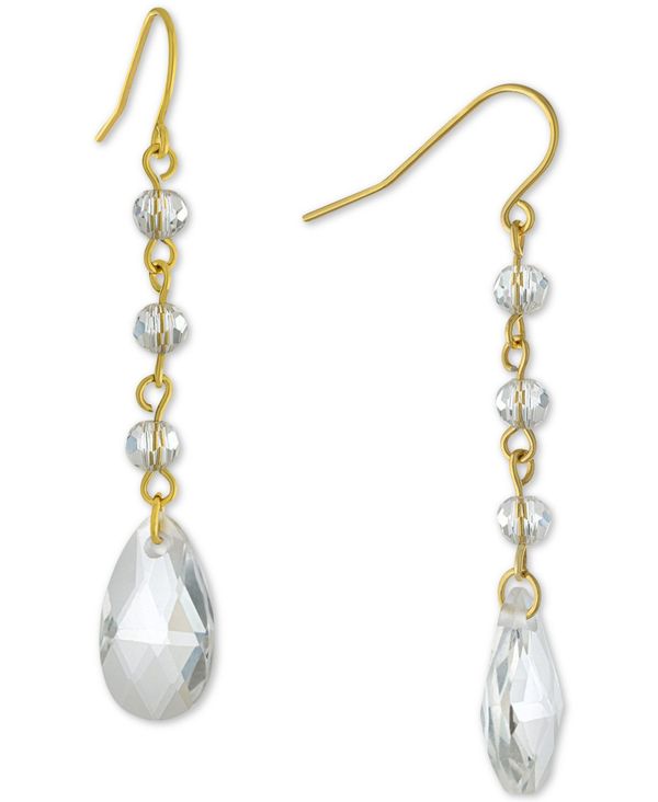 W[j xj[j fB[X sAXECO ANZT[ Faceted Crystal Drop Earrings Gold over Silver