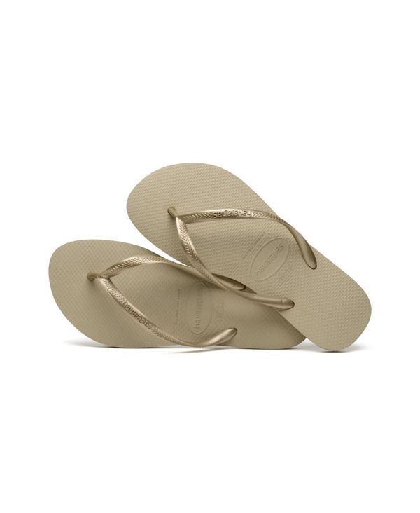 ハワイアナス レディース サンダル シューズ Kids Slim Flip Flop Sandals Light Gold-Tone