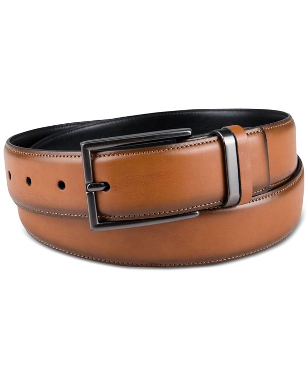 アルファニ メンズ ベルト アクセサリー Men's Burnished Faux-Leather Belt Tan