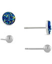 ジャーニ ベルニーニ レディース ピアス・イヤリング アクセサリー 2-Pc. Set Druzy & Polished Stud Earrings in Sterling Silver Blue/Silver