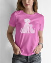 エルエーポップアート レディース シャツ トップス Women's Word Art Dogs and Cats T-shirt Pink