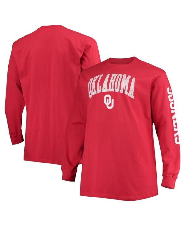 チャンピオン メンズ Tシャツ トップス Men's Crimson Oklahoma Sooners Big and Tall 2-Hit Long Sleeve T-shirt Crimson