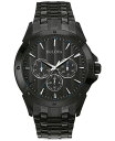 uo Y rv ANZT[ Men's Black Ion-Plated Stainless Steel Bracelet Watch 43mm 98C121 No Color