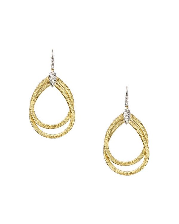 }R r`FS fB[X sAXECO ANZT[ 18K Yellow Gold Cairo Drop Earrings with Diamonds White/Gold
