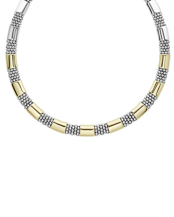 ラゴス レディース ネックレス・チョーカー・ペンダントトップ アクセサリー 18K Yellow Gold & Sterling Silver High Bar Collar Necklace 16 Gold/Silver