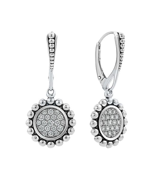 ラゴス レディース ピアス・イヤリング アクセサリー Sterling Silver Caviar Spark Diamond Drop Earrings White/Silver