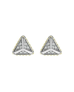 ラゴス レディース ピアス・イヤリング アクセサリー 18K Yellow Gold & Sterling Silver Diamond Triangle Stud Earrings White/Silver