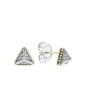 ラゴス レディース ピアス・イヤリング アクセサリー 18K Yellow Gold & Sterling Silver Diamond Triangle Stud Earrings White/Silver