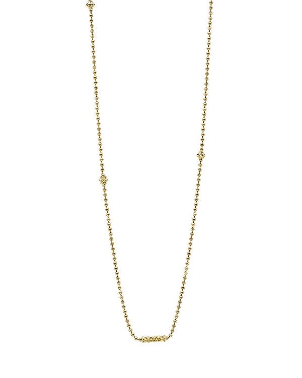 ラゴス レディース ネックレス・チョーカー・ペンダントトップ アクセサリー Caviar Gold Collection 18K Gold Beaded Station Necklace 16 Gold