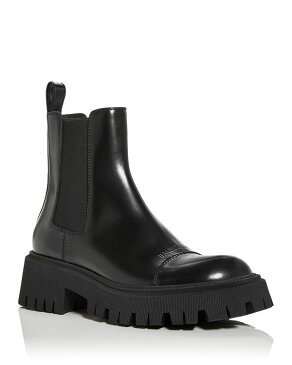 バレンシアガ メンズ ブーツ・レインブーツ シューズ Men's Tractor Cap Toe Chelsea Boots Noir