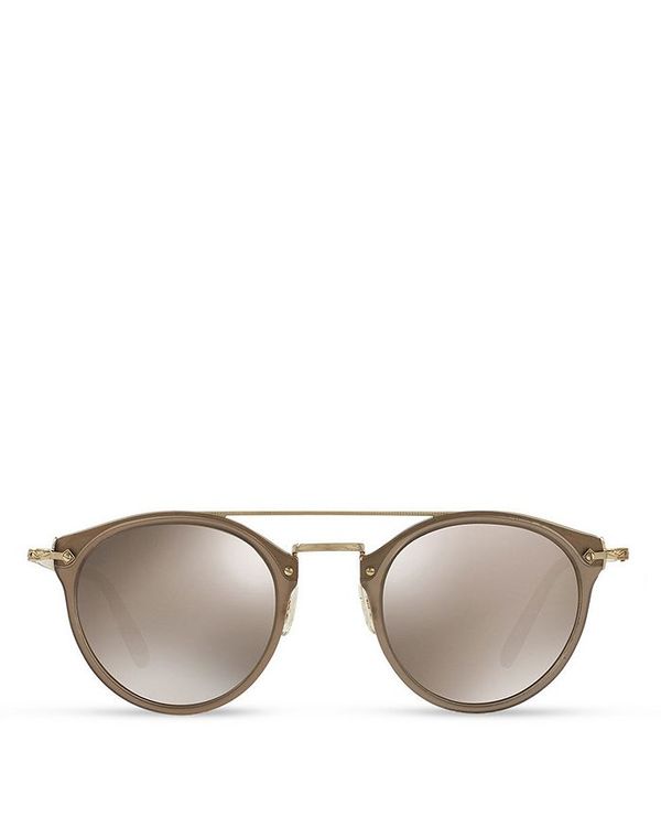 オリバーピープルズ サングラス レディース オリバーピープルズ レディース サングラス・アイウェア アクセサリー Women's Remick Brow Bar Round Sunglasses 50mm Taupe/Taupe Flash Mirror