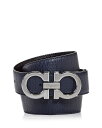 サルヴァトーレ フェラガモ メンズ ベルト アクセサリー Men's Double Gancini Leather Belt Deep Ocean