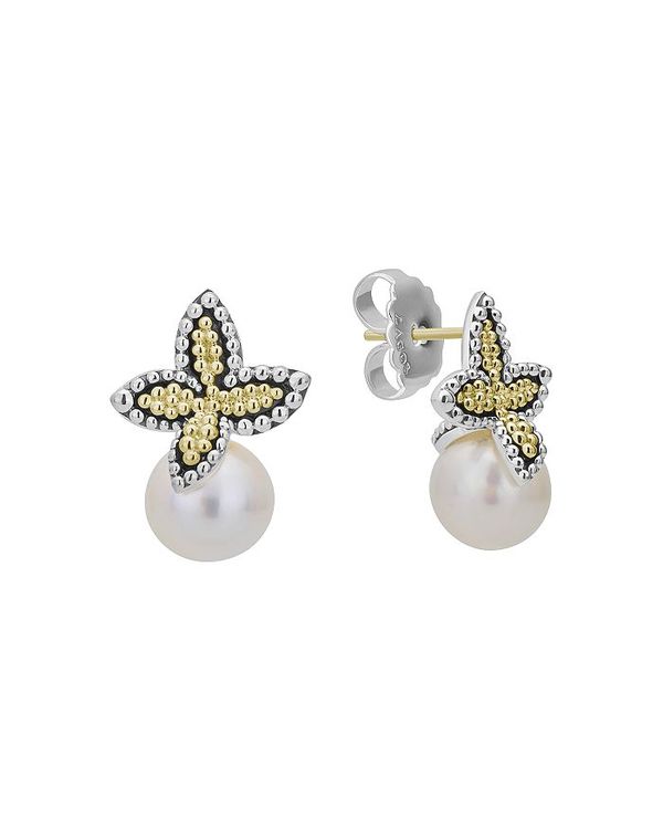 ラゴス レディース ピアス・イヤリング アクセサリー Cultured Freshwater Pearl Luna Floral Earrings in 18K Gold & Sterling Silver White/Multi