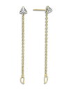 ラゴス レディース ピアス・イヤリング アクセサリー Sterling Silver & 18K Yellow Gold Caviar Diamond Front to Back Chain Drop Earrings Silver