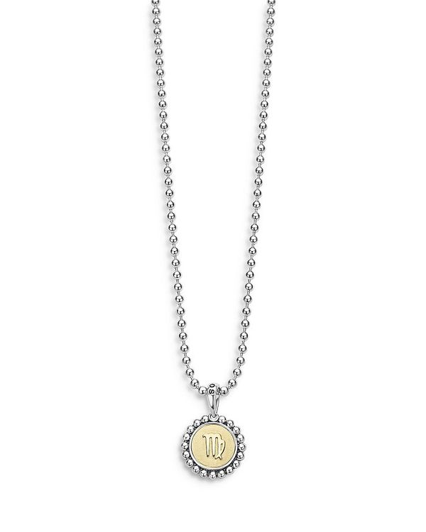 ラゴス レディース ネックレス・チョーカー アクセサリー Sterling Silver and 18K Yellow Gold Signature Caviar Zodiac Pendant Necklace 16 Virgo