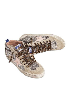 ゴールデングース レディース スニーカー シューズ Women's Mid Star Glitter Covered Mid Top Sneakers Silver/Light Pink