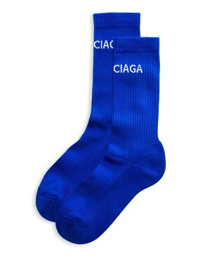 バレンシアガ メンズ 靴下 アンダーウェア Logo Tennis Socks Ciel Multi