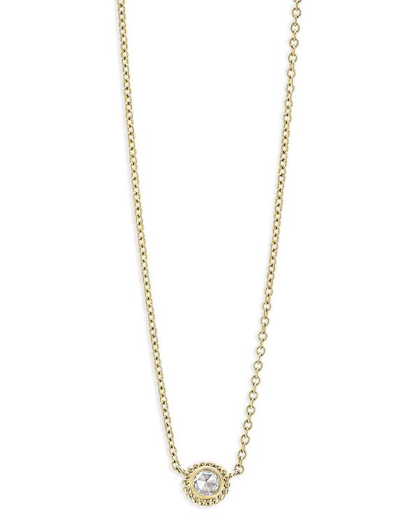 SX fB[X lbNXE`[J[Ey_ggbv ANZT[ 18K Yellow Gold Covet Diamond Caviar Bead Solitaire Pendant Necklace 16-18 Gold