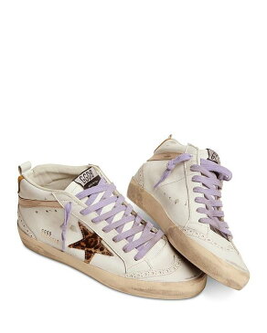 ゴールデングース レディース スニーカー シューズ Women's Star Leopard Print Mid Top Sneakers White/Beige
