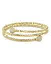 ラゴス レディース ブレスレット・バングル・アンクレット アクセサリー 18K Yellow Gold Caviar Pave Diamond End Cap Coil Bracelet White/Gold