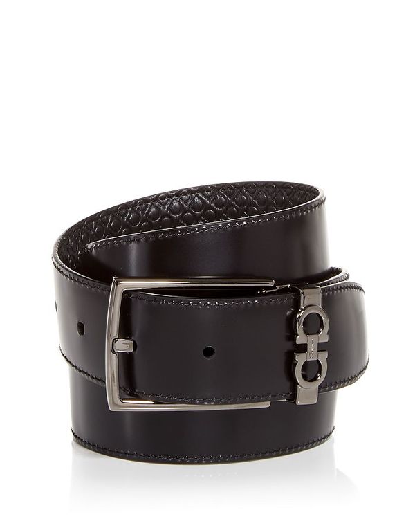 フェラガモ ベルト（メンズ） サルヴァトーレ フェラガモ メンズ ベルト アクセサリー Men's Gancini Embossed Reversible Leather Belt Black