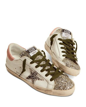 ゴールデングース レディース スニーカー シューズ Women's Super Star Glitter Low Top Sneakers White/Platinum