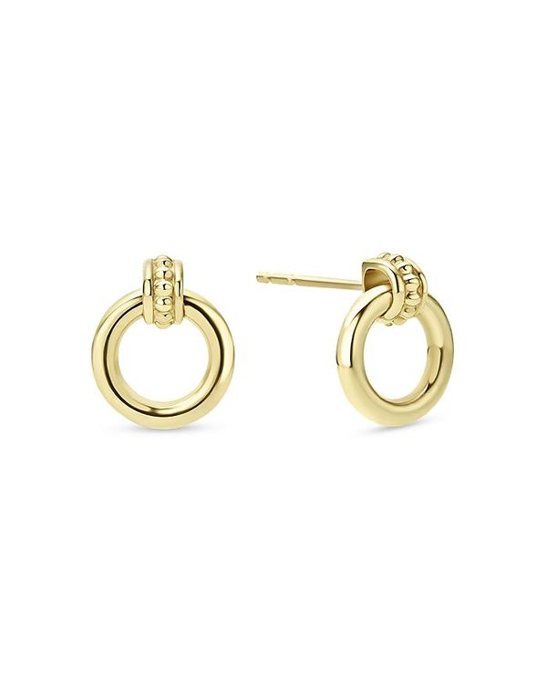 ラゴス レディース ピアス・イヤリング アクセサリー 18K Yellow Gold Caviar Polished Circle Drop Earrings Gold