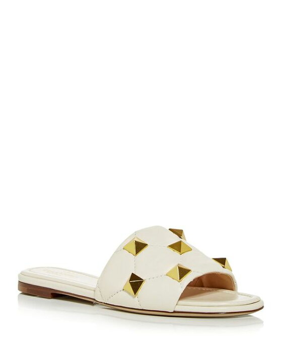 ヴァレンティノ レディース サンダル シューズ Women's Roman Stud Quilted Slide Sandals with Tonal Studs Light Ivory