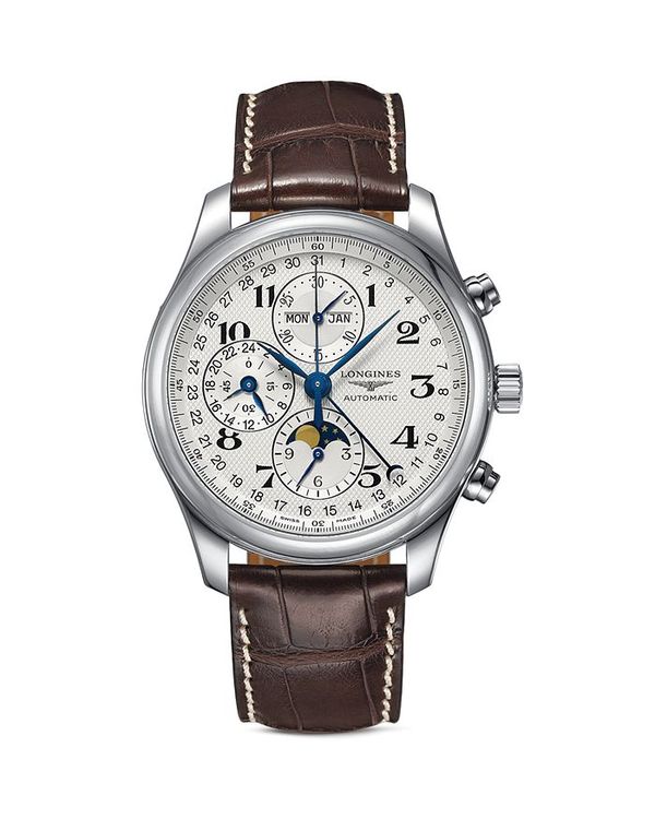 ロンジン レディース アクセサリー 腕時計 Longines Master Collection Chronograph 42mm Silver/Brown ブラウン