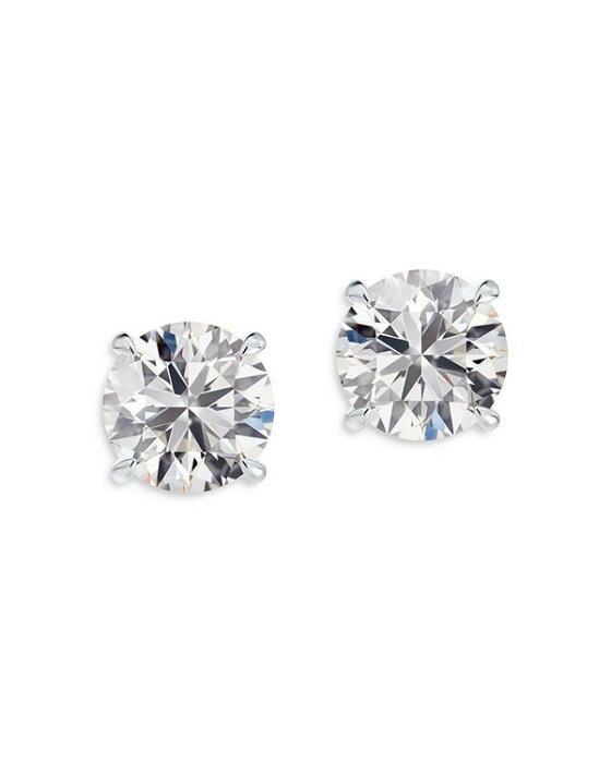 フォーエバーマーク レディース ピアス・イヤリング アクセサリー Classic Four Prong Diamond Stud Earrings in 18K White Gold, 4.0 ct. t.w. White