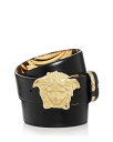 ベルサーチ ヴェルサーチ メンズ ベルト アクセサリー Men's Gold Heritage Medusa Buckle Reversible Leather Belt Black/Gold