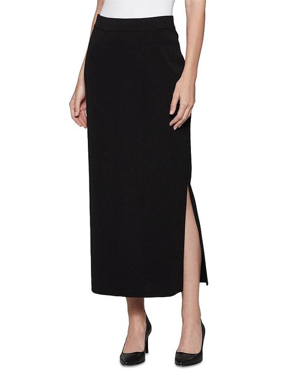 ミソック レディース スカート ボトムス Pull On Slit Hem Skirt Black