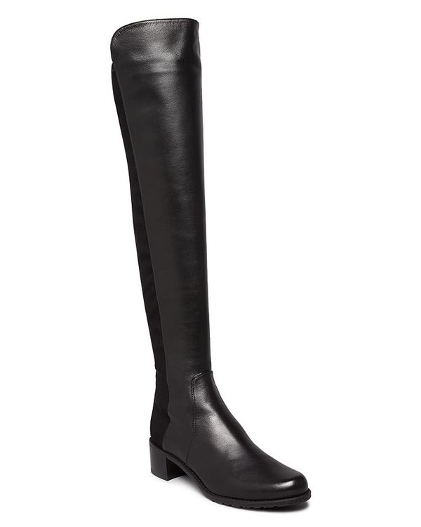 スチュアート ワイツマン レディース ブーツ・レインブーツ シューズ Women's Reserve Over the Knee Boots Black Leather