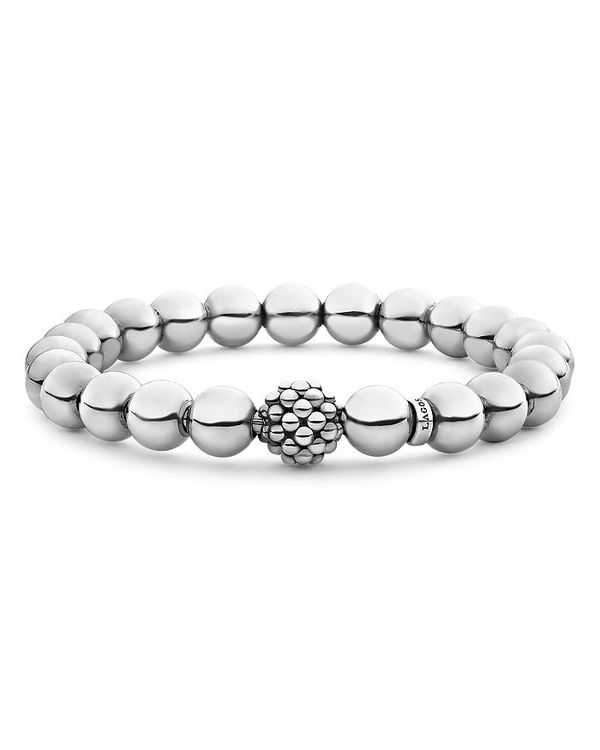 ラゴス レディース ブレスレット・バングル・アンクレット アクセサリー Sterling Silver Signature Caviar Lattice Ball Bracelet Silver