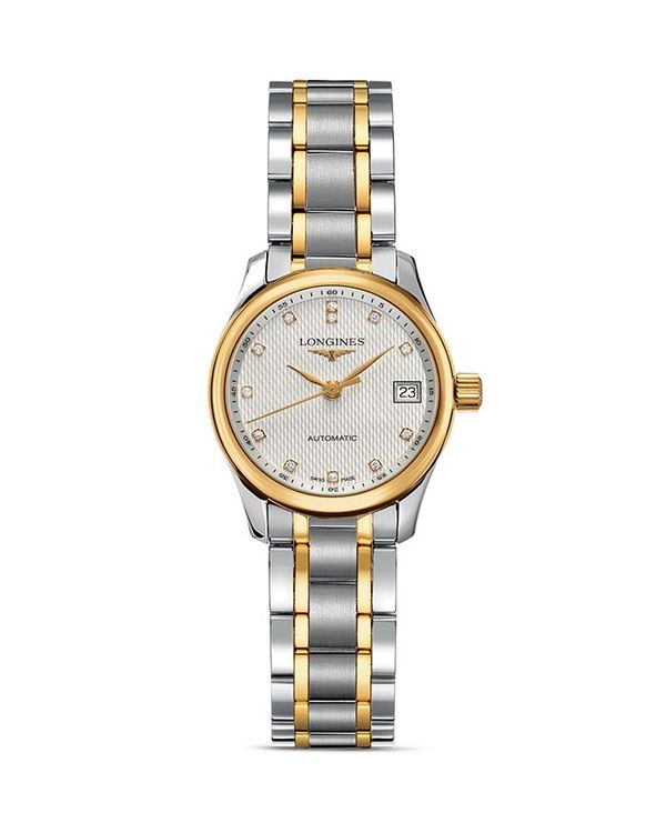 ロンジン ロンジン レディース 腕時計 アクセサリー Longines Master Collection Watch, 26mm Silver/Gold