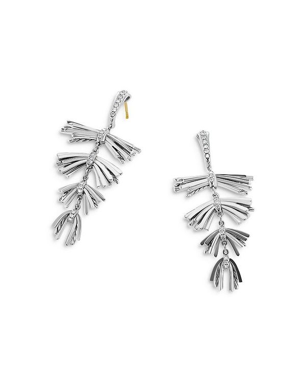 デイビット・ユーマン レディース ピアス・イヤリング アクセサリー Sterling Silver Angelika Fringe Drop Earrings with Diamonds Silver