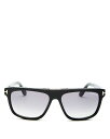 トム・フォード メンズ サングラス・アイウェア アクセサリー Men's Cecilio Flat Top Sunglasses, 56mm Black