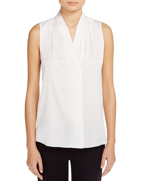 即納 最大半額 コビーハルペリン レディース シャツ トップス Mila Pleat Silk Blouse White 50 Off Fumiexpress Net