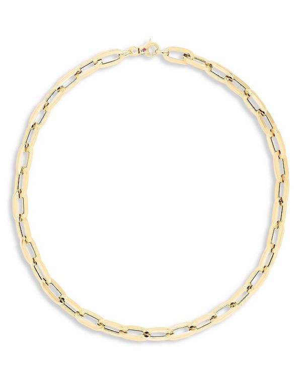 o[gRC fB[X lbNXE`[J[Ey_ggbv ANZT[ 18K Yellow Gold Classic Oro Paperclip Link Collar Necklace, 17