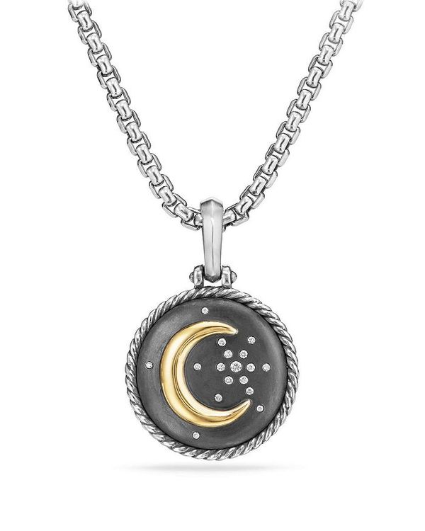 fCrbgE[} fB[X lbNXE`[J[Ey_ggbv ANZT[ Cable Collectibles Moon and Star Amulet with Diamonds and 18K Gold White/Gold