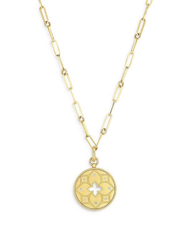 o[gRC fB[X lbNXE`[J[Ey_ggbv ANZT[ 18K Yellow Gold Venetian Princess Diamond Medallion Lariat Necklace, 19