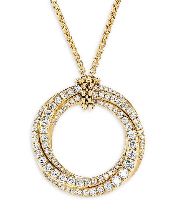 fCrbgE[} fB[X lbNXE`[J[Ey_ggbv ANZT[ 18K Yellow Gold Diamond Large Spiral Circle Pendant Necklace, 18