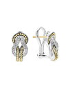 ラゴス レディース ピアス・イヤリング アクセサリー 18K Yellow Gold & Sterling Silver Newport Diamond Knot Large Omega Clasp Earrings Silver/Gold