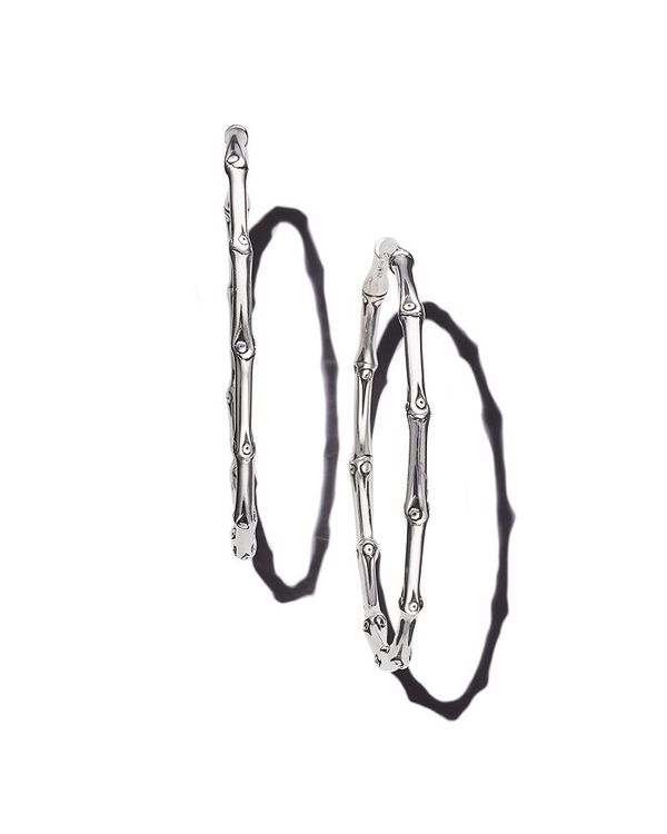 ジョン・ハーディー レディース ピアス・イヤリング アクセサリー John Hardy Bamboo Large Continuous Hoop Earrings Silver